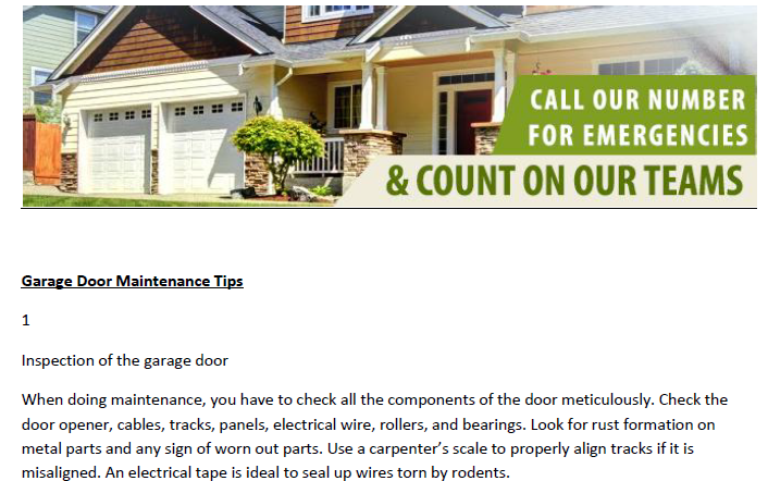 Tips on Garage Door Maintenance - Garage Door Repair Bainbridge Island